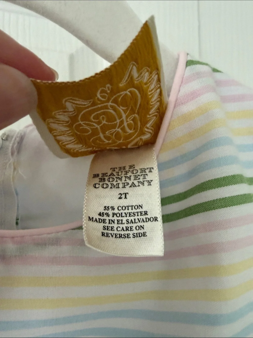 The Beaufort Bonnet Company TBBC Striped Romper Girls 2T